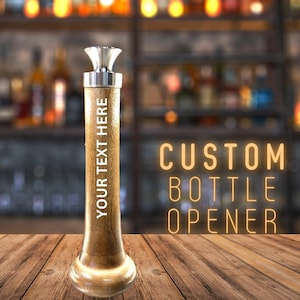 Custom Baseball Bat Handle Bottle Opener – Unique 360 degree Stainless Steel Opener, Made in the USA, Personalized Bottle Opener