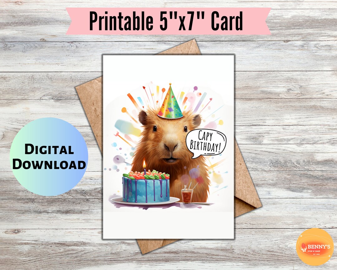 Happy Birthday Card Capybara Card Capybara Birthday Funny - Etsy