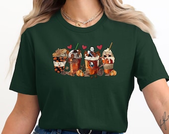 Camiseta de café de otoño, camiseta de bruja, camiseta de Halloween, camiseta de esa bruja, camisetas de Halloween, camiseta de fiesta de Halloween, Halloween divertido, amante del café