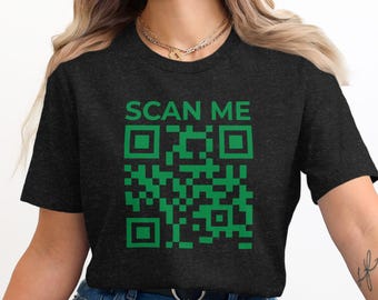 Benutzerdefinierte QR-Code-Hemden, Scan-me-Hemd, scannbares QR-Code-Hemd, Social-Media-Hemd, personalisiertes Hemd, Digital-QR-Code-Hemd, Überraschungs-Hemd