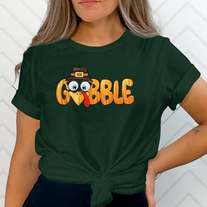 Gobble Shirt, Funny Cute Turkey Face, Cute Shirt, Turkey Shirt, Family Thanksgiving Tee, Thanksgiving Mom Thanksgiving, Friendsgiving Shirt