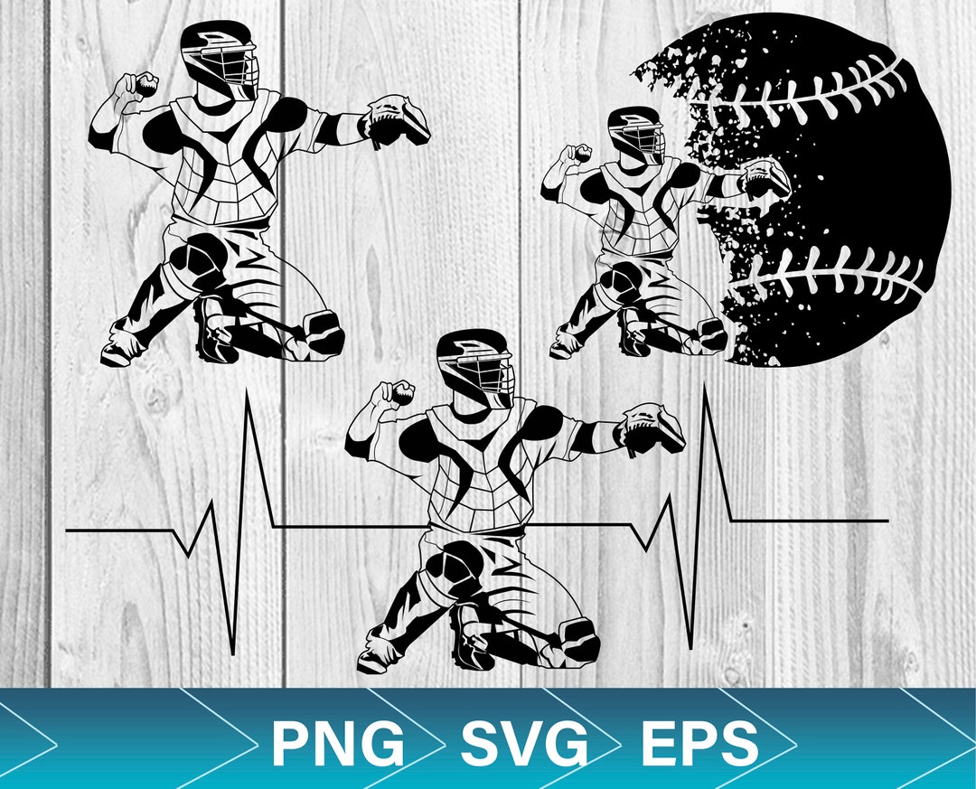 Baseball Catcher Svg Softball Catcher Svg Sublimation Print Etsy