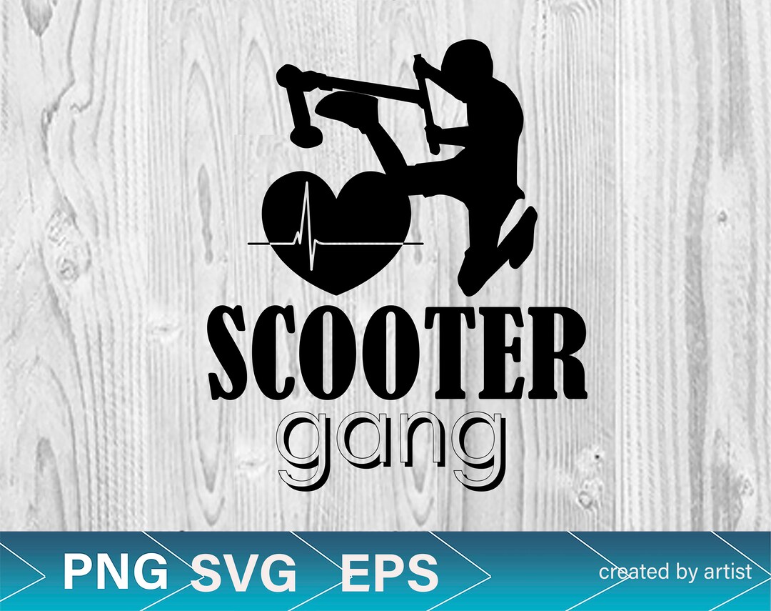 Scooter Gang Svg, Electric Scooter Svg, Scooter Svg, Silhouette Scooter