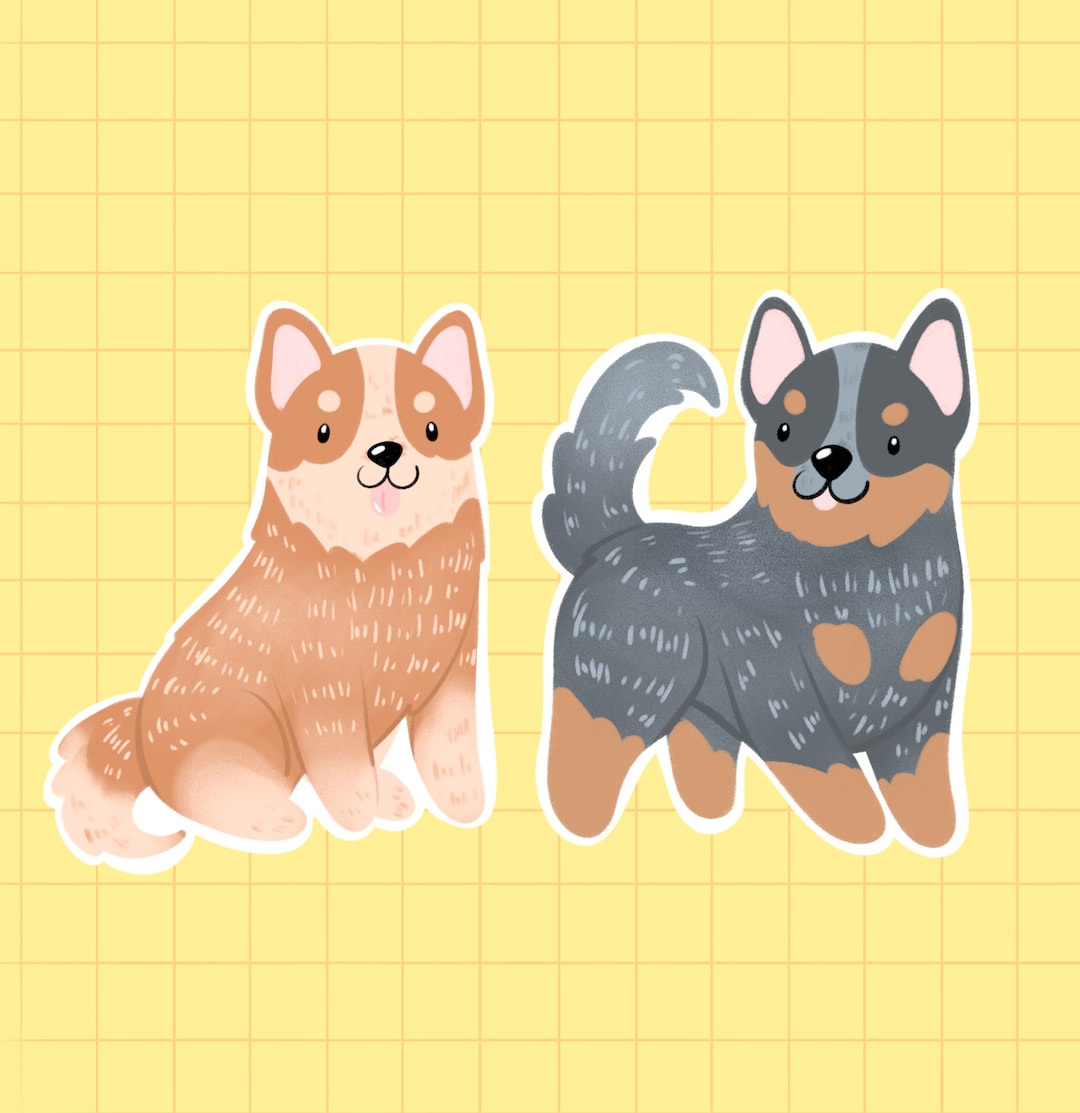 Australian Cattle Dog Sticker Set Cute Dog Stickers Custom Etsy