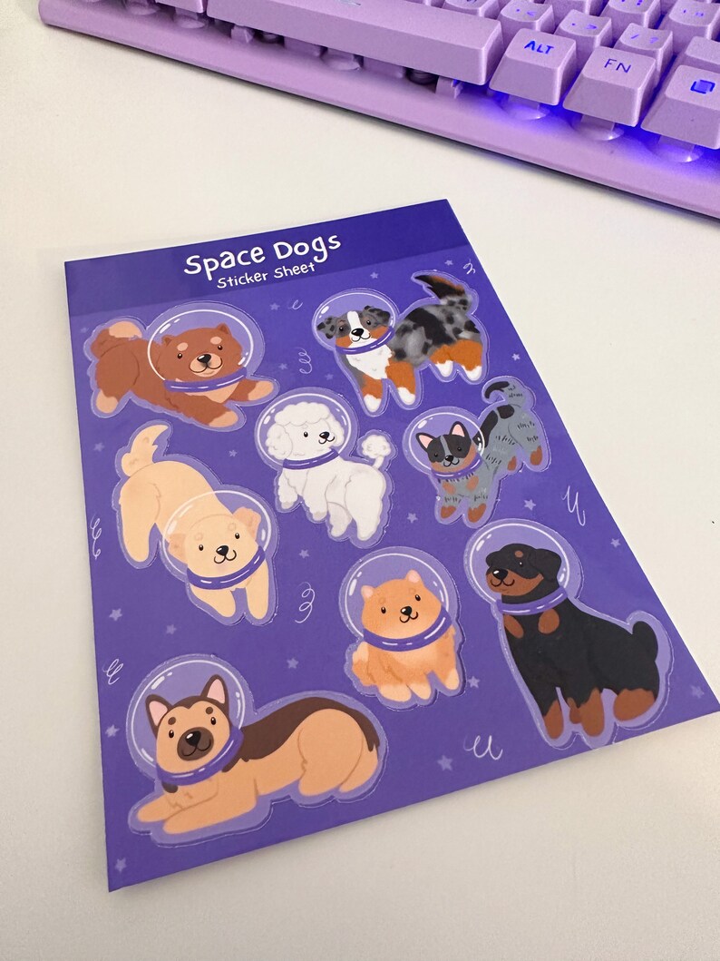 Science Dog Stickers Space Dogs Sticker Sheet | Dog Sticker | Cute Dog Stickers - Etsy