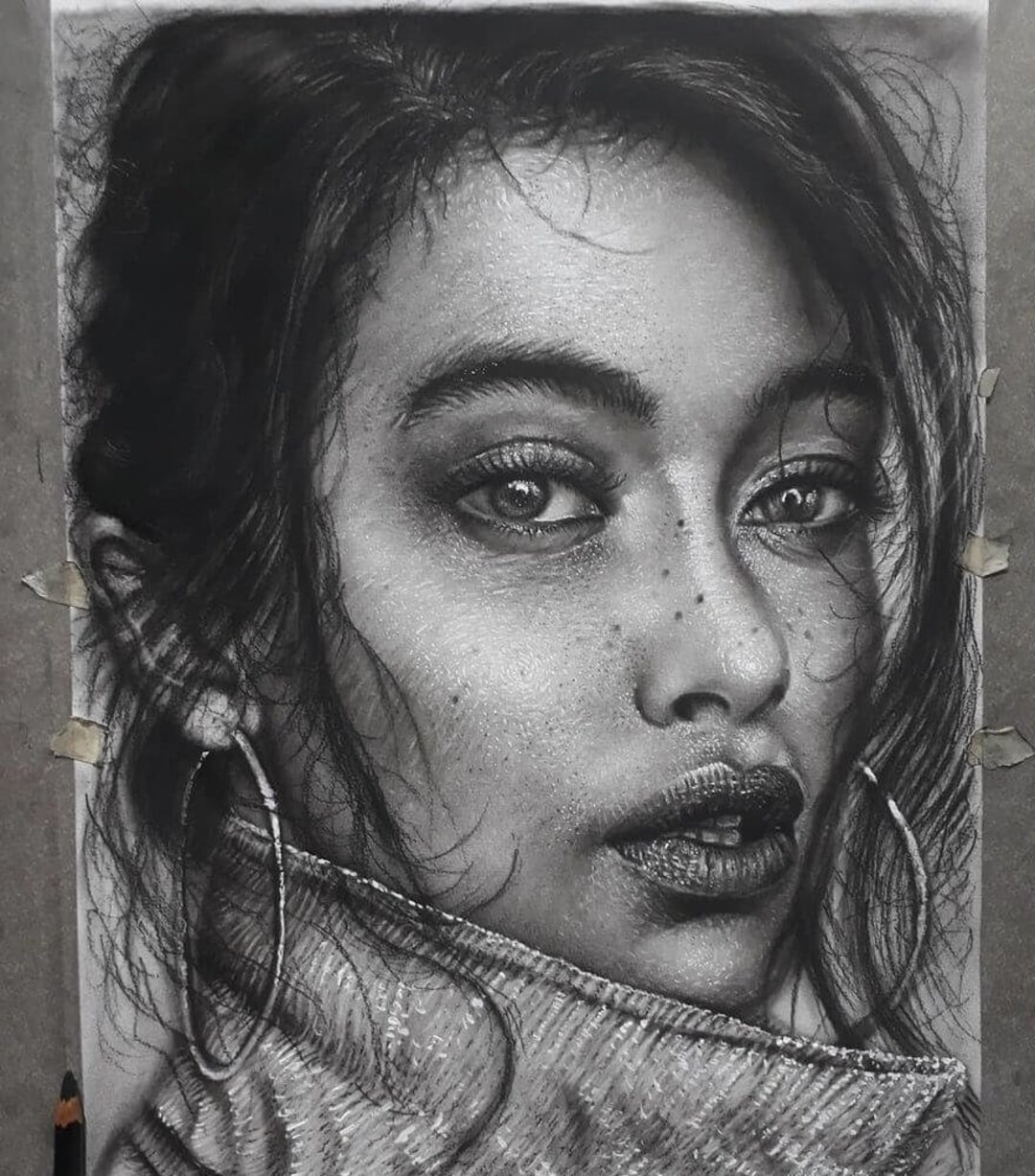 Unique Custom Portraits Pencil, Oil and Charcoal Drawings, Handmade