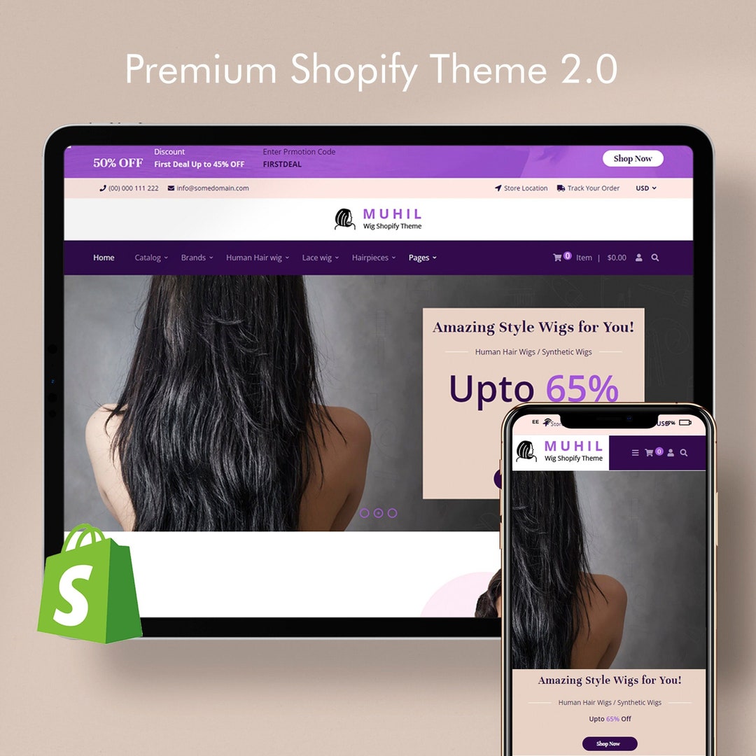 Hair Extensions Shopify Theme Multipurpose Minimal Etsy