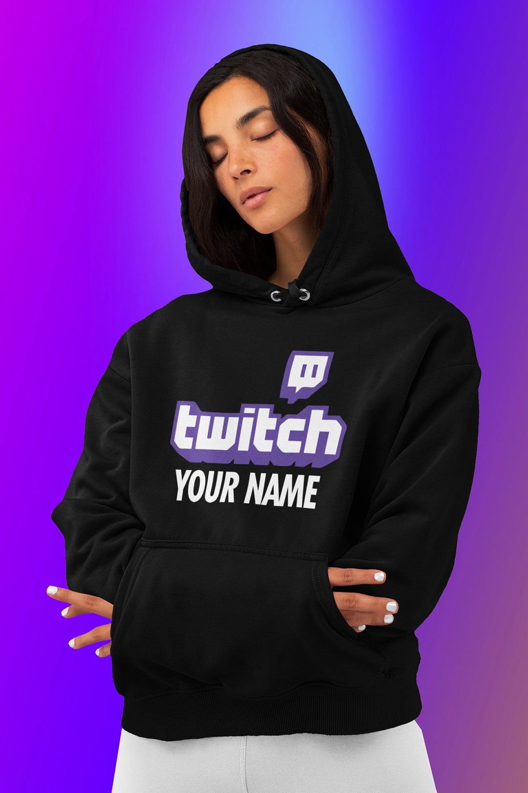 Custom Twitch Logo Hoodie & T-shirt, Customised Streamer Channel Name ...