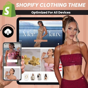 Fashion Shopify Theme, Modern Shopify Clothing Website Template, Streetwear Luxury Boutique Web Banners, Easy Customization