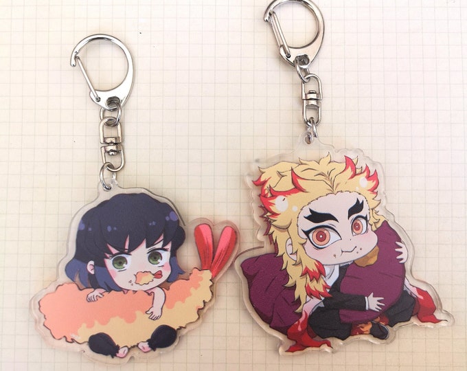 D S Anime Street Food Theme Acrylic Keychain/Anime fan gift idea