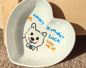 Custom Handcrafted Ceramic Pet Bowl Personalized Food Bowl Custom Dog/Cat Handmade Gift For Cat Lover Dog Lover Pet Birthday Gift