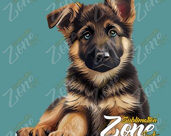 German Shepherd 23.1 - PNG Sublimation Design - Digital Character Illustration