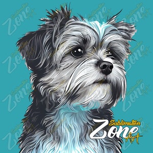 Morkie SZ 23.1 - PNG Sublimation Design - Digital Character Illustration