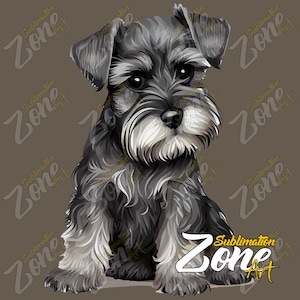Schnauzer 23.1 - PNG Sublimation Design - Digital Character Illustration