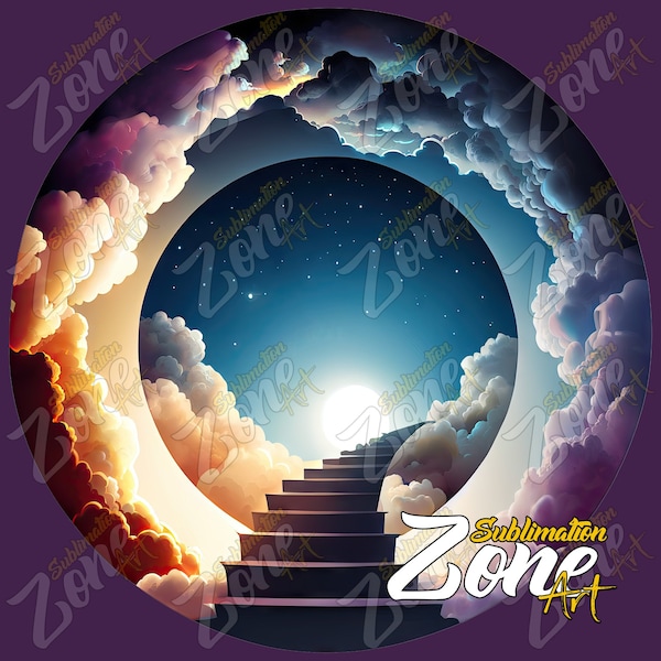 Stairway To Heaven 23.8 - PNG Sublimation Design - Digital Backdrop - Digital Character Background Scene