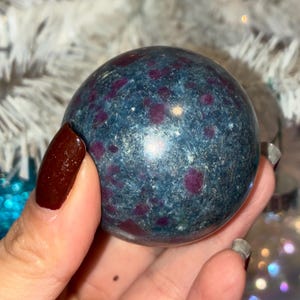 Ruby in Kyanite Sphere | Polished Natural Crystal Ball |UV Reactive| 5cm