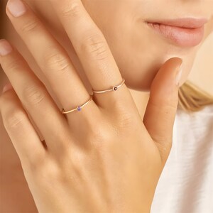 Birthstone Ring • Gemstone Ring • Gold Birthstone Ring • Simple Gold Ring • Stackable Ring • Dainty Gold Ring • Dainty Ring • Crystal Ring