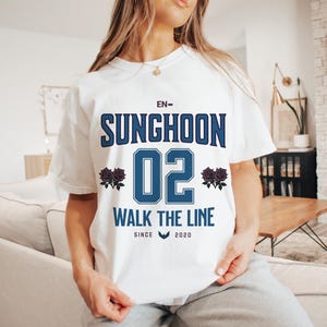 Sunghoon Walk The Line Custom Jersey, Romance Untold, Personalized Kpop Shirt, Kpop Merch, Heeseung, Jay, Jake, Sunoo, Jungwon, Niki.