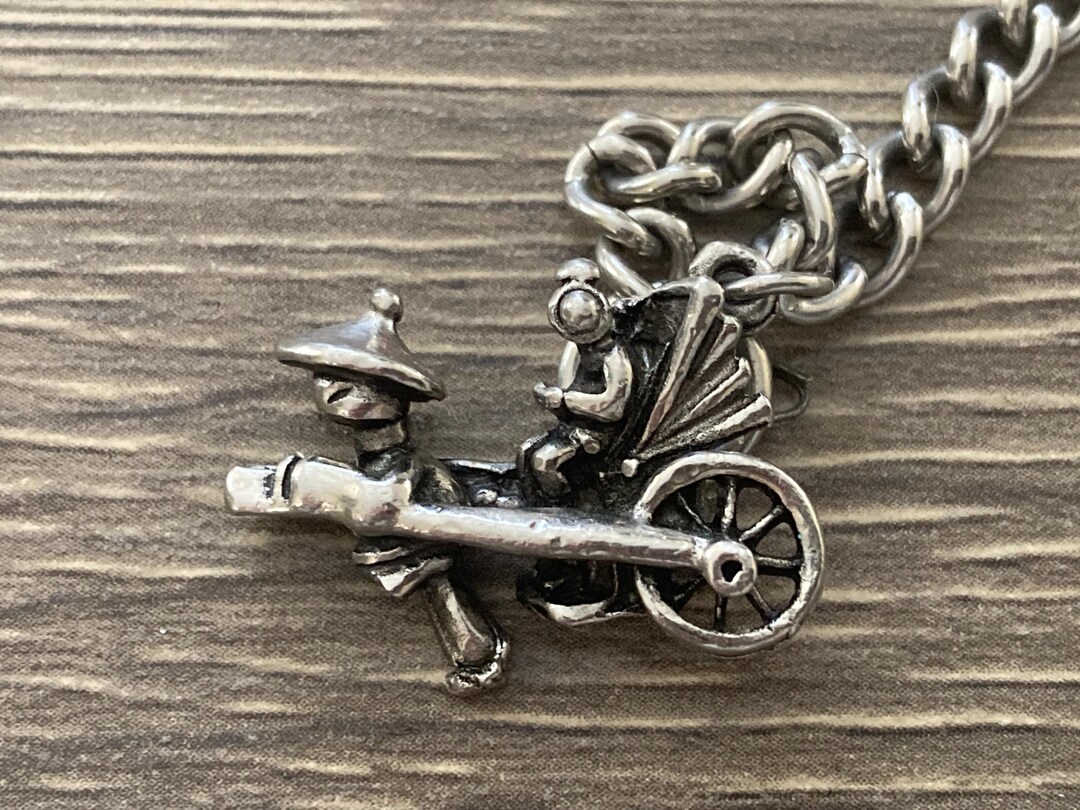 Vintage Charm Bracelet With Rickshaw Sterling 925 - Etsy