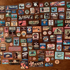 111 Vintage and/or Antique Labels from food, drinks, bottles, boxes. and fruit crates Junk Journal Embellishment or Collage Kit