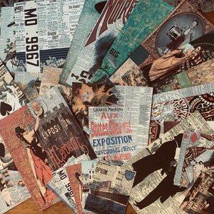 28 páginas de diario de tamaño completo MÁS 28 páginas MINI Papel de periódico Shabby Chic Vintage, Grungy Ephemera Junk Journal Cool Digital Art LOT