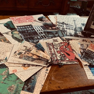 20 volle Journalseiten / Wandkunst PLUS 20 Miniseiten Shabby Chic Vintage Handschrift, Grungy Ephemera Junk Journal Coole digitale Kunst LOT