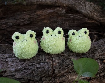 Grumpy Frog Plush | hand crochet amigurumi stuffed animal