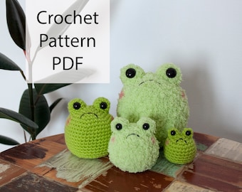 Amigurumi Crochet Grumpy Frog Family Pattern PDF