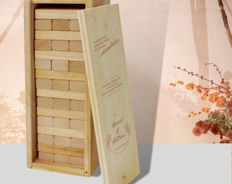 Personalised Jenga Wedding Guestbook | Engraved Jenga | Custom Jenga Set | Wedding Gift Idea | Wooden Tumbling Tower | Tumbling Blocks Game