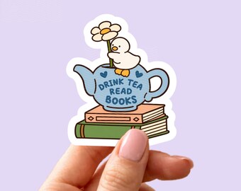 Drink Tea Read Books PNG, Cozy Book Lover Shirt Design, Reader Graphic, Tea Lover Art