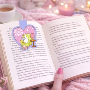 Bookish Printable Magnetic Bookmark PNG | Book Lover Bookmark | Cozy Bookish Gift | Print and Cut Bookmark image 4