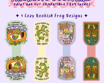 Frog Magnetic Bookmark PNG | Cozy Bookish Frog Bookmark | Reader Gift