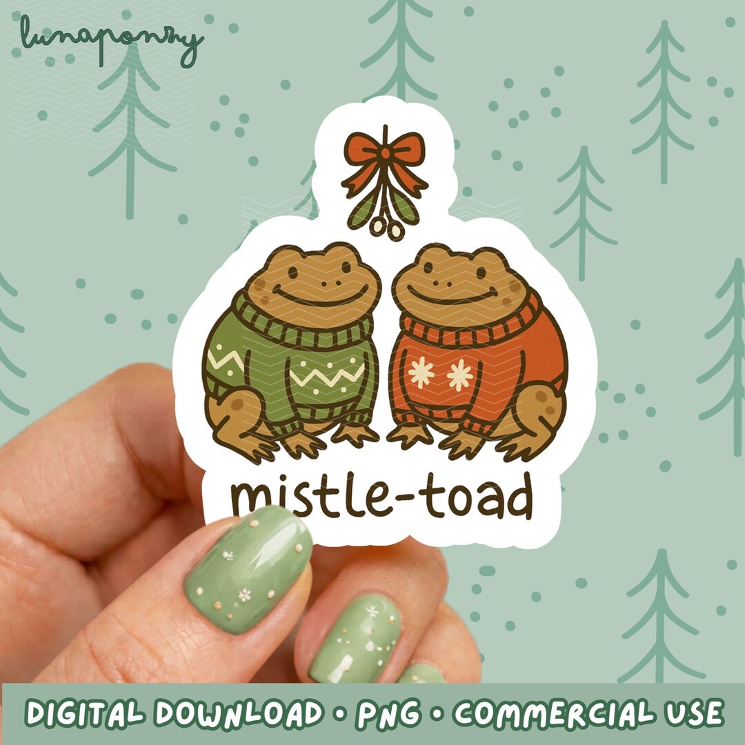 Mistle-toad PNG | Funny Frog Christmas Design | Whimsical Holiday ...