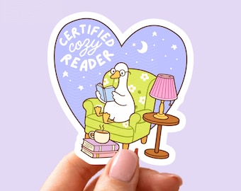 Certified Cozy Reader PNG | Book Lover Goose Cozy Reading Art