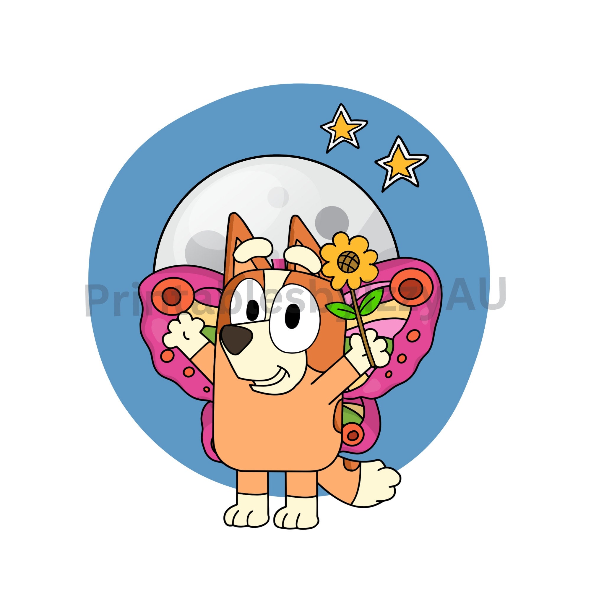 Bingo Bluey Svg Cottagecore Red Heeler Aussie Heeler Print Etsy Canada