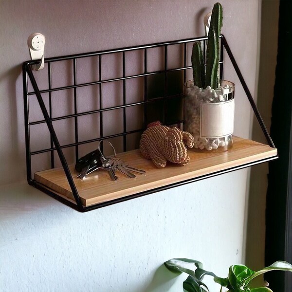 Creative wall mounted shelves, bedroom walls, iron wall hanging baskets, storage racks, storage baskets, hanging racks