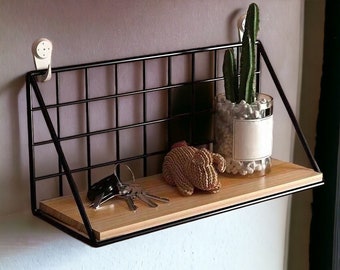 Creative wall mounted shelves, bedroom walls, iron wall hanging baskets, storage racks, storage baskets, hanging racks