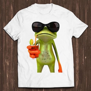 Frog Funny Cocktail Art Animal Meme Gift Funny Tee  Style Unisex Gamer Cult Movie Music T Shirt C516