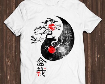 Bonsai Tree Ying Yang Japanese Art Drawing Gamer Cult Meme Movie Music Cool Gift Tee T Shirt C1049