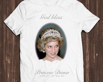 God Bless Princess Diana Remembrance  Meme Gift Funny Tee Style Unisex Gamer Cult Movie Music T Shirt C950