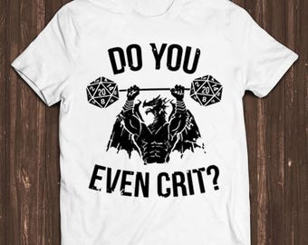 Do You Even Crit GYM Master Ancient Swole'd Dragon DnD D20 Dice T Shirt Funny Art Drawing Gamer Anime Cult Meme Movie Music Gift Tee C1099