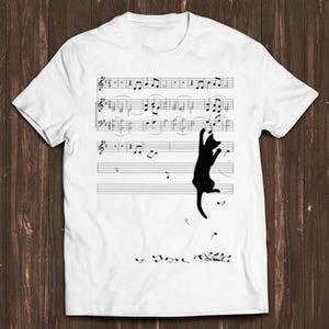 Cat Funny Music Notes Mischief Chief Meme Gamer Cool Gift Tee C567
