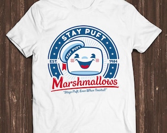 Ghostbusters Stay Puft Marshmallows Cult Movie 80's  Meme Gift Funny Unisex Gamer Cult Movie Music T Shirt C351