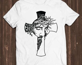 Gesù Cristo È Il Re Religioso Croce Gesù Regalo Maglia A Manica Maglietta - Foto 13