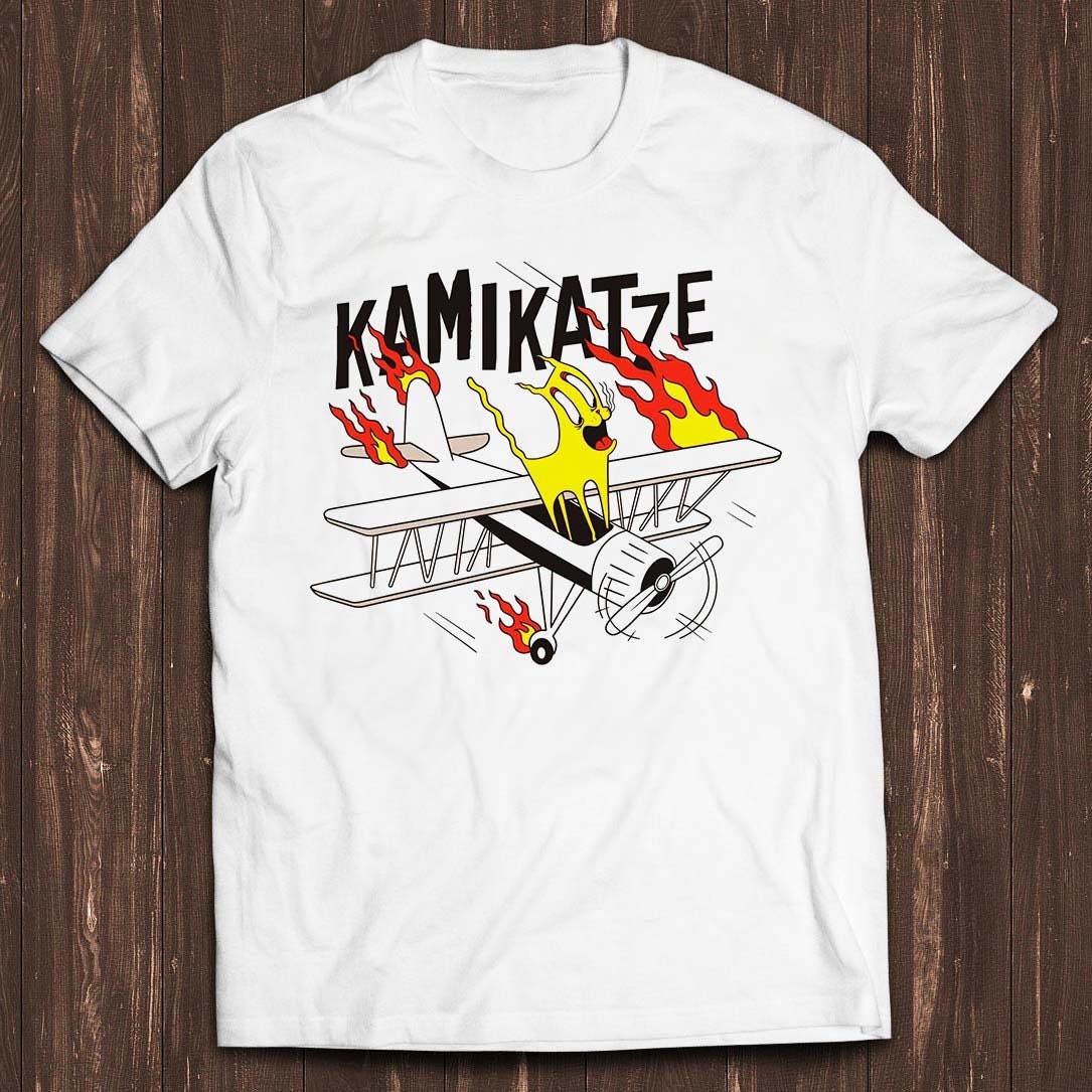 Kamikaze Cat Plane Kamikatze Meme Gift Funny Tee Style Unisex Gamer Cult Movie Music T Shirt C953