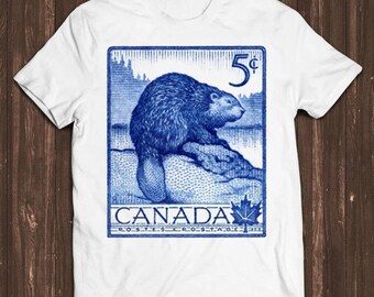 1954 Canada Beaver Postage Stamp Best Seller Funny Gift Tee T Shirt C1632