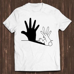 Rabbit Hand Shadow Art Cool Gift Tee T Shirt C530