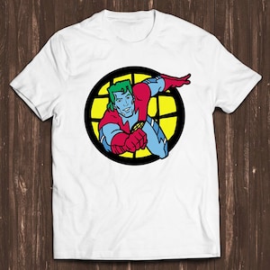 Captain Planet  Film Poster Cartoon 90s Superhero Tee Top Retro Gamer Cult Meme Movie Music Cool Gift Tee T Shirt C326