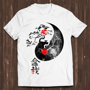 Bonsai Tree Ying Yang Japanese Art Drawing Gamer Cult Meme Movie Music Cool Gift Tee T Shirt C1049