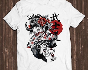 Japanese Geisha Girl Manga Retro Gamer Cult Meme Movie Music Cool